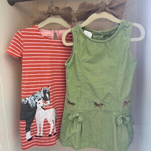 Girls Horse Themed Dresses, sizes 3t sold as a SET (2 pieces)